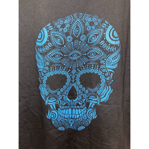 Double Sided dia de los muertos Day Of The Dead Skull Unisex T-Shirt Medium - Picture 3 of 6